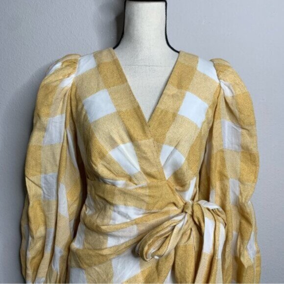 Acler Sutherland Checkered Wrap Mini Dress - Picture 9 of 16